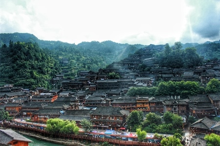 旅行-风景-西江千户苗寨-村镇-苗寨 图片素材