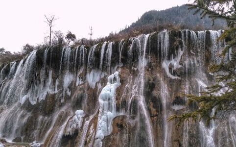 九寨沟-闲拍-风景-旅行-瀑布 图片素材
