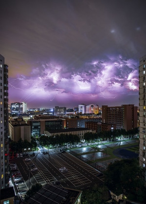 风光-城市-中国-闪电-北京 图片素材