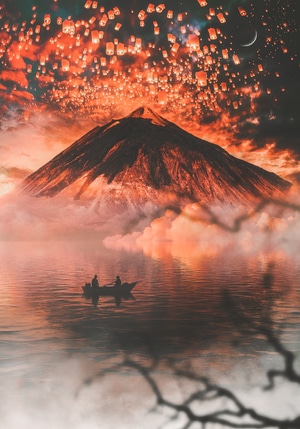 创意-数字艺术大赛图像组-风光-旅行-富士山 图片素材