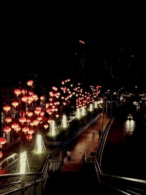 重庆行-夜间-夜景-街道-楼梯 图片素材