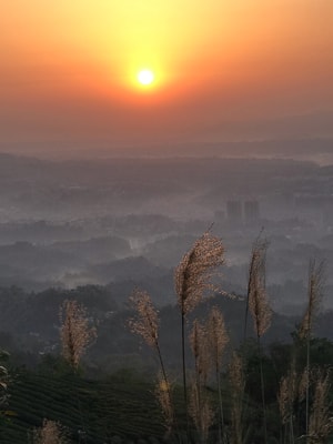 雅安市名山县-日出-蒙顶山-四川-风景 图片素材