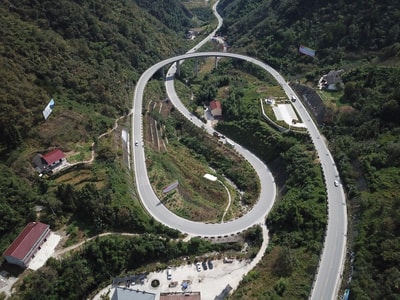 陝西-咸阳-晨曦-道路-公路 图片素材