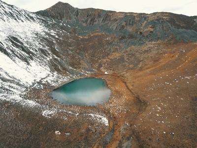 康定-冷嗄措-贡嘎雪山-风景-风光 图片素材