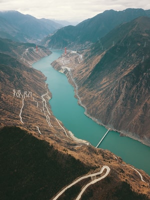 泸定县-红军纪念碑-盘山路-风光-风景 图片素材