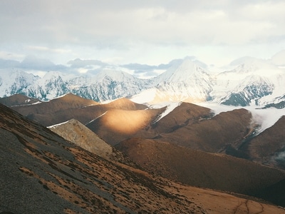 康定-冷嗄措-贡嘎雪山-风景-风光 图片素材