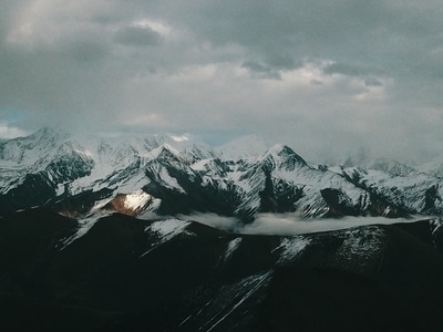 康定-冷嗄措-贡嘎雪山-风景-风光 图片素材