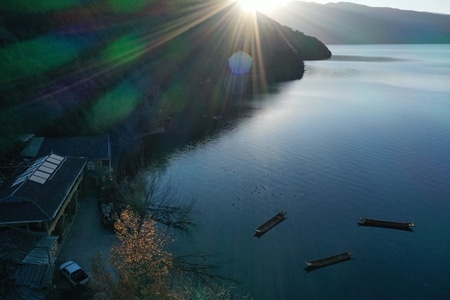 大凉山-船-风景-湖-泸沽湖 图片素材