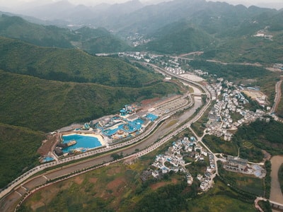 贵州省-赤水河边-风景-风光-房屋 图片素材