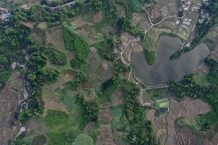 航拍-天全-风景-湖-湖泊 图片素材