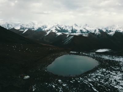 康定-冷嗄措-贡嘎雪山-风景-风光 图片素材