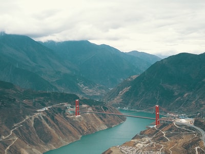 泸定县-红军纪念碑-盘山路-风景-风光 图片素材