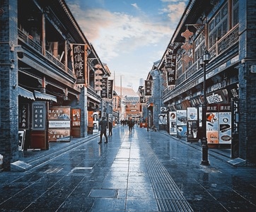 建筑-城市-秋天-色彩-街道 图片素材