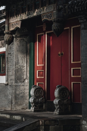 城市色彩-北京-红-灰-门 图片素材
