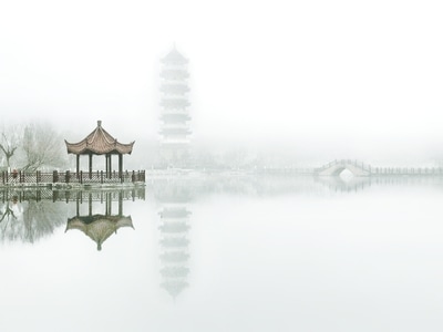 风光-风景-湖-湖泊-亭子 图片素材