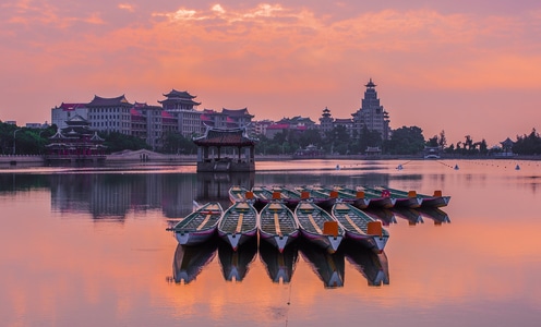 厦门集美龙舟池-厦门旅游景点-厦门风光-厦门日出-风景 图片素材
