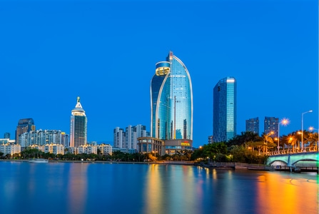 厦门夜景-厦门筼筜湖畔-厦门风光-城市风光-厦门地标建筑 图片素材