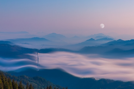 自然-建筑-风光-风电场-自然 图片素材