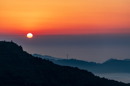 日出-龙泉山-龙泉山-风景-风光 图片素材