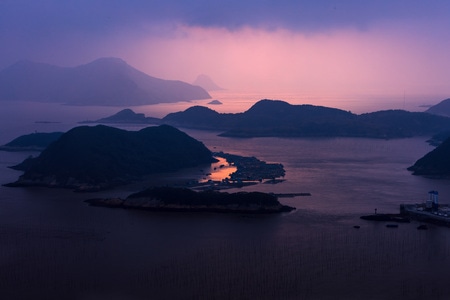 原创-风光-渔村-湖-日落 图片素材