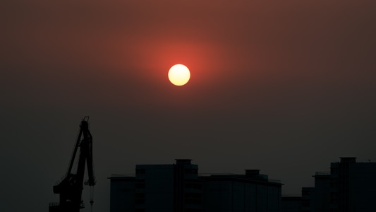光线-人间烟火-光影-夕阳-上海 图片素材