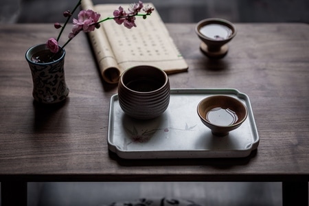 桃花-茶-禅意-中国风-杯子 图片素材