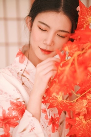 写真-肉丸喵酱-和服-女人-女性 图片素材