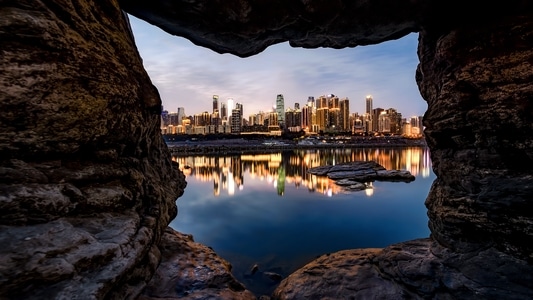 夜景-南滨路-重庆-渝中半岛-河流 图片素材