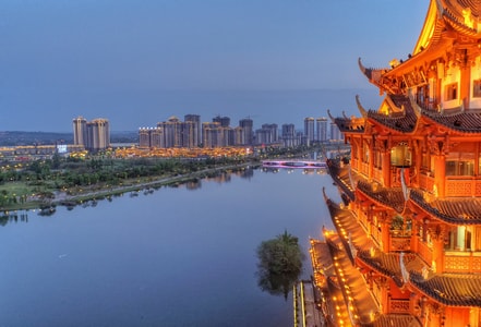 航拍-眉山-魔幻-城市-城市风光 图片素材