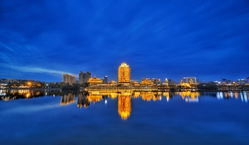 我的2019-夜景-城市-城市风光-湖面 图片素材