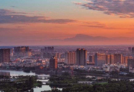 看你的城市-眉山-航拍-上帝视角-峨眉山 图片素材