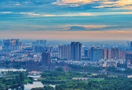 看你的城市-眉山-航拍-上帝视角-峨眉山 图片素材