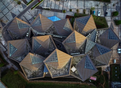 航拍-蒙顶山-茶园-建筑-房屋 图片素材