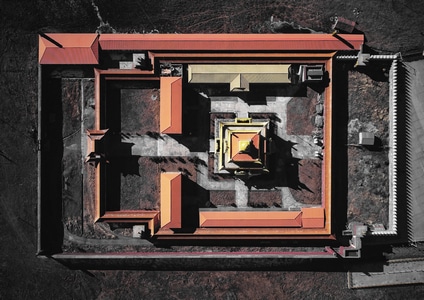 航拍-寺庙-寺庙-塔公寺-古建筑 图片素材