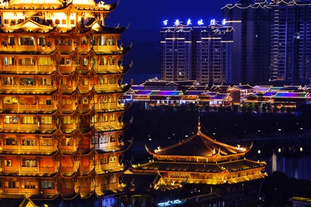 航拍-眉山-魔幻-城市-城市风光 图片素材