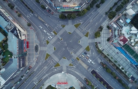 宅家-眉山-疫情-航拍-十字路口 图片素材