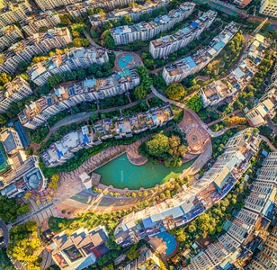 看你的城市-无人机航拍-大疆无人机-无人机-精灵4 图片素材