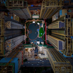 看你的城市-小区-无人机航拍-精灵4-大疆无人机 图片素材