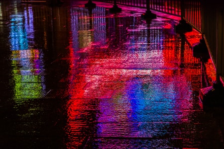 纪实-城市风景-雨夜-道路-路面 图片素材