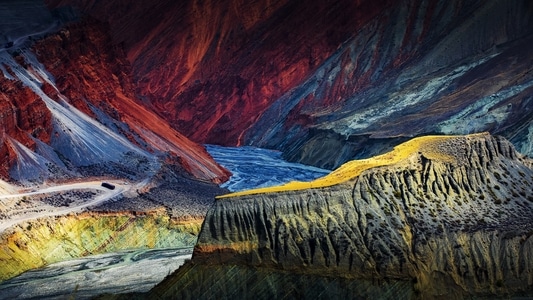 自然风光-峡谷-洞穴-山-山脉 图片素材