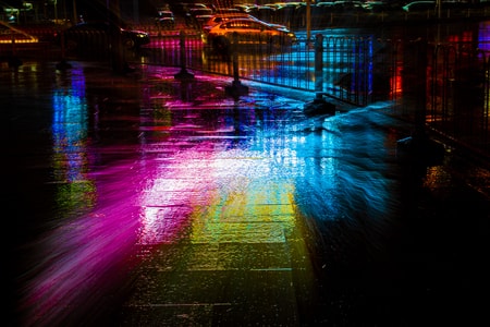纪实-城市风景-雨夜-道路-小路 图片素材