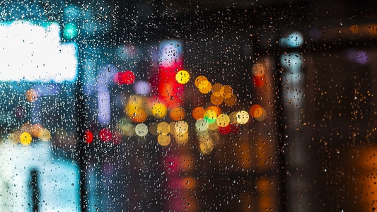 城市风景-雨夜-夜景-喷泉-演出 图片素材