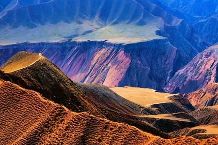 风景-自然风光-峡谷-山峰-雪山 图片素材