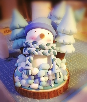 我的2019-粘土-雪人-粘土娃娃-围巾 图片素材