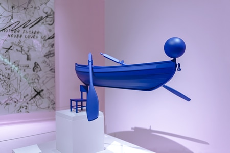 粉-蓝-概念-艺术-雕塑 图片素材
