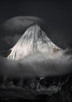风光-冰川-雪山-央迈勇-风景 图片素材