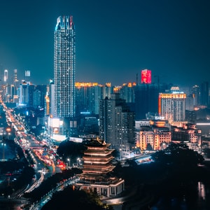 夜景-城市-车流-霓虹-尼康 图片素材