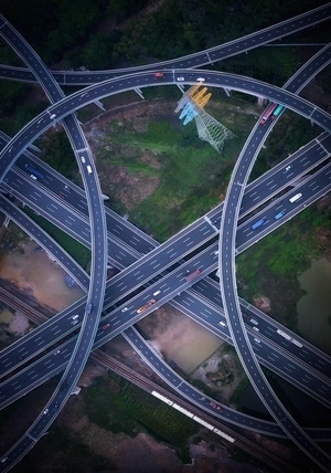 色彩-航拍-立交桥-高速公路-你好2020 图片素材