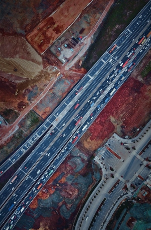 高速公路-线条-立交桥-航拍-色彩 图片素材