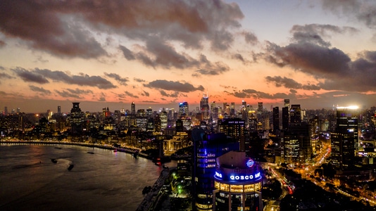 你好2020-航拍-魔都黄金时刻-魔都-城市 图片素材